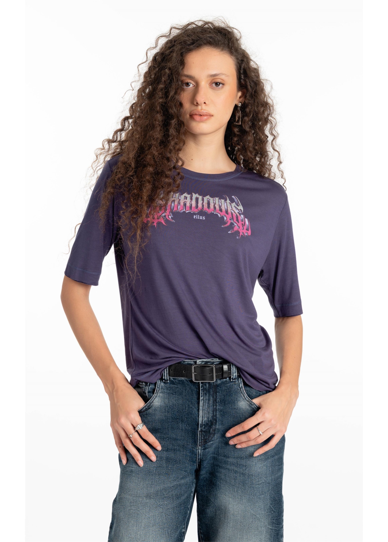 Blusa Shadows Boxy Purple Blue