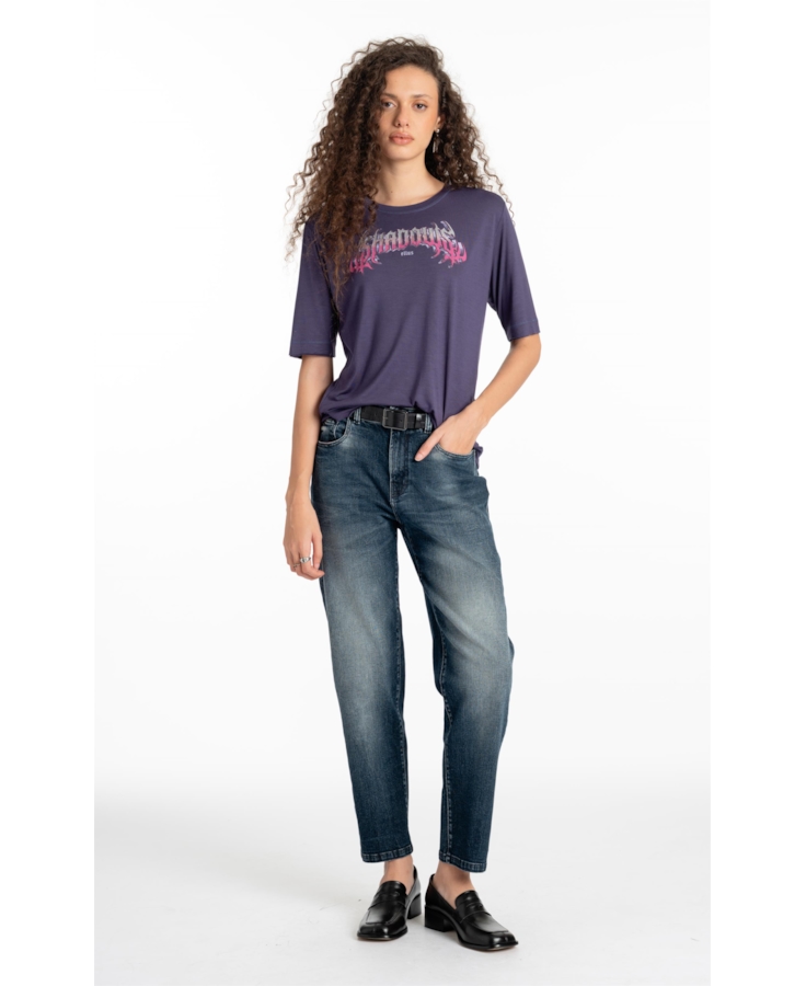 Blusa Shadows Boxy Purple Blue