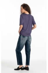 Blusa Shadows Boxy Purple Blue