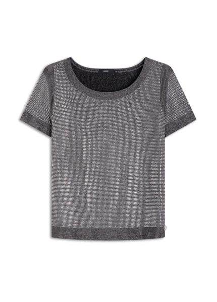 Blusa Shine Hotfix Prata