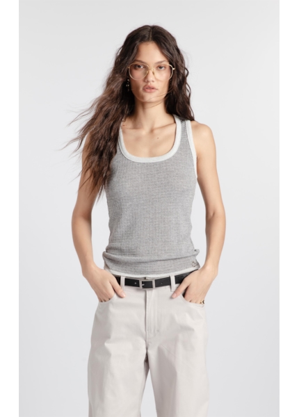 Blusa Shine Piping  Prata