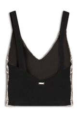 Blusa Shine Sequins Deep Neckline Prata