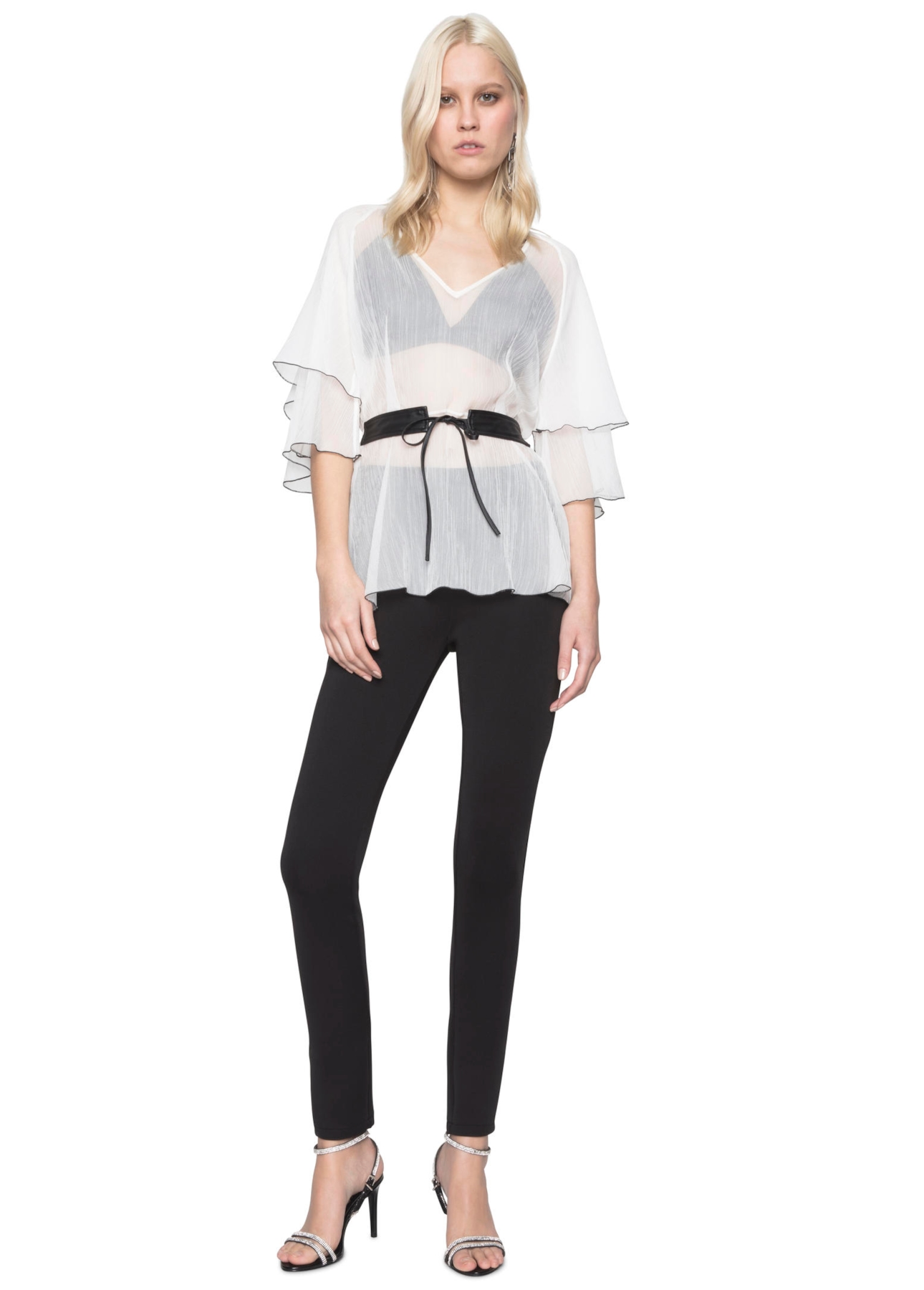 Blusa Silk Plissê Overloque Off White