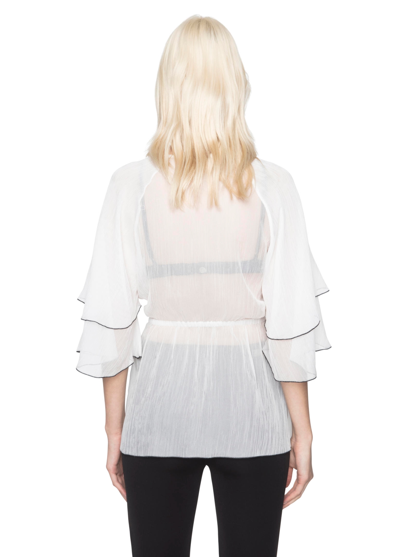 Blusa Silk Plissê Overloque Off White