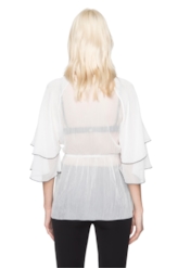 Blusa Silk Plissê Overloque Off White