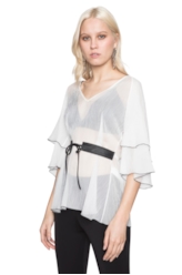 Blusa Silk Plissê Overloque Off White
