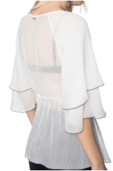 Blusa Silk Plissê Overloque Off White