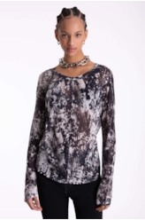 Blusa Slik Leafage Preto