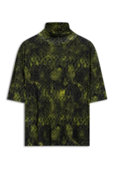 Blusa Strech High Collar Verde Oliva