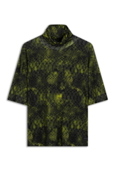 Blusa Strech High Collar Verde Oliva
