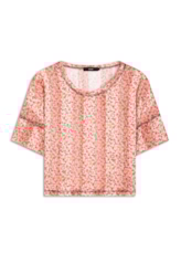 Blusa Stripe Mini Blossom Rosa Gum