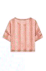 Blusa Stripe Mini Blossom Rosa Gum