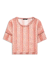 Blusa Stripe Mini Blossom Rosa Gum