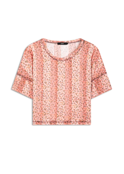 Blusa Stripe Mini Blossom Rosa Gum