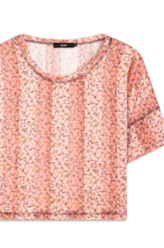 Blusa Stripe Mini Blossom Rosa Gum