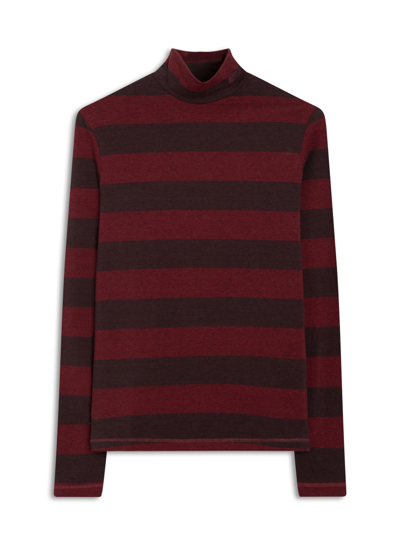 Blusa Striped Turtleneck Dark Wine