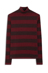 Blusa Striped Turtleneck Dark Wine