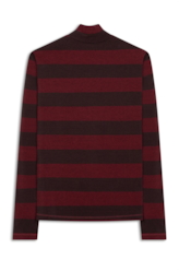 Blusa Striped Turtleneck Dark Wine
