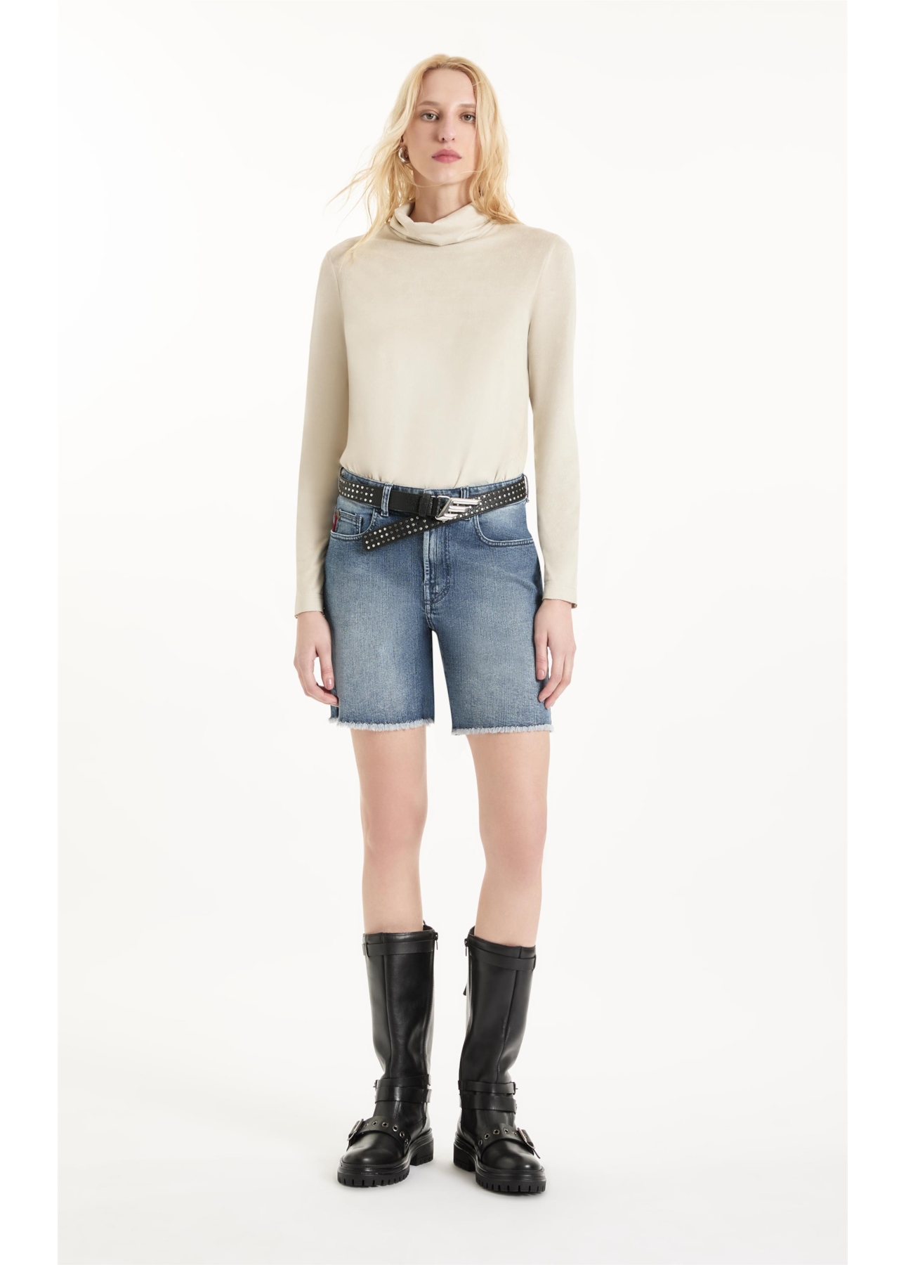 Blusa Suede Turtleneck Sandy