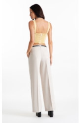 Blusa Tailoring v Neckline Cropped Trigo