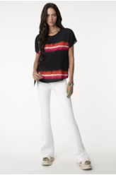 Blusa Tie Dye Stripes Preto C/ Azul