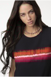Blusa Tie Dye Stripes Preto C/ Azul