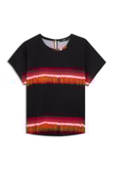 Blusa Tie Dye Stripes Preto C/ Azul