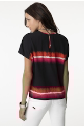 Blusa Tie Dye Stripes Preto C/ Azul