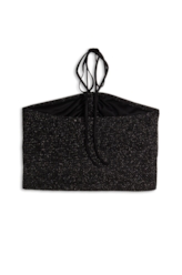 Blusa Top Fancy Net Lux Draped Preto