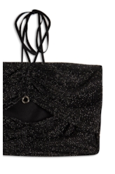Blusa Top Fancy Net Lux Draped Preto