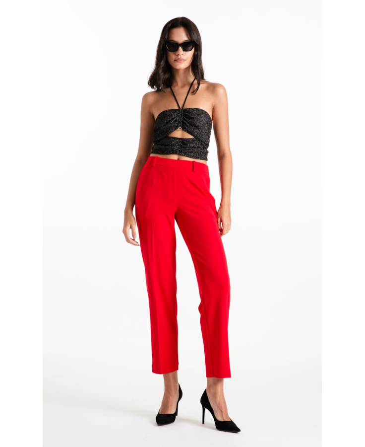 Blusa Top Fancy Net Lux Draped Preto