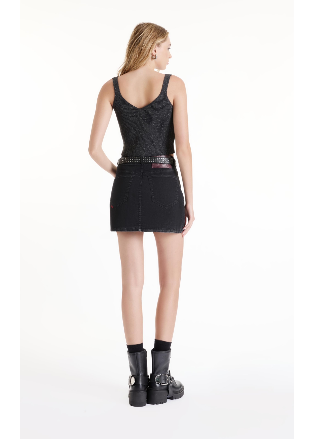 Blusa Top Flamme Ribbed Chumbo Mescla