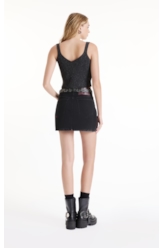 Blusa Top Flamme Ribbed Chumbo Mescla