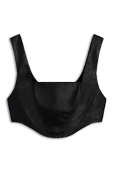 Blusa Top Motorcycle Leather Preto