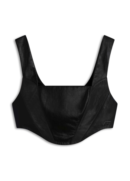 Blusa Top Motorcycle Leather Preto