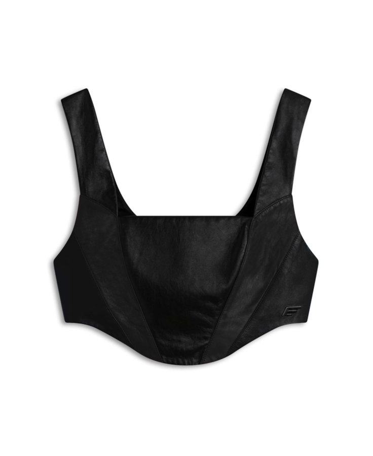 Blusa Top Motorcycle Leather Preto
