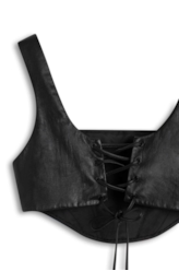 Blusa Top Motorcycle Leather Preto
