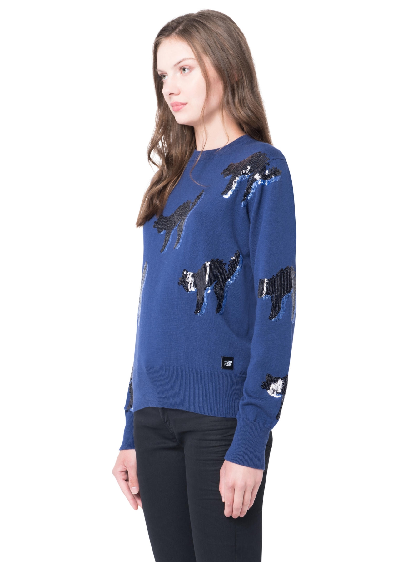 Blusa Tricot Bad Cat Sequins Marinho
