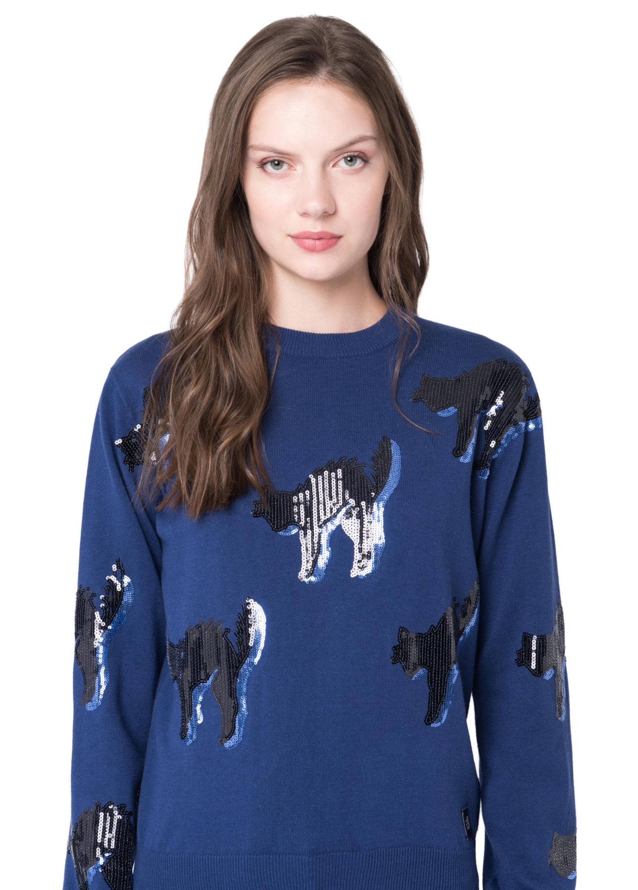 Blusa Tricot Bad Cat Sequins Marinho