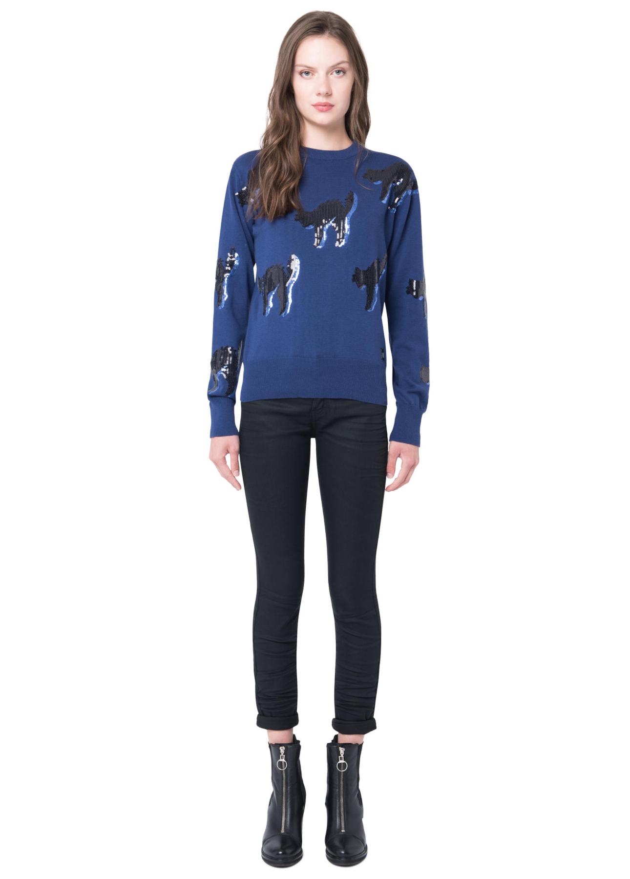 Blusa Tricot Bad Cat Sequins Marinho