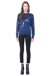 Blusa Tricot Bad Cat Sequins Marinho