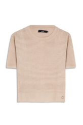 Blusa Tricot Blusa Knit Texture Areia
