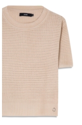 Blusa Tricot Blusa Knit Texture Areia
