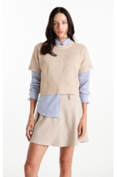 Blusa Tricot Blusa Knit Texture Areia