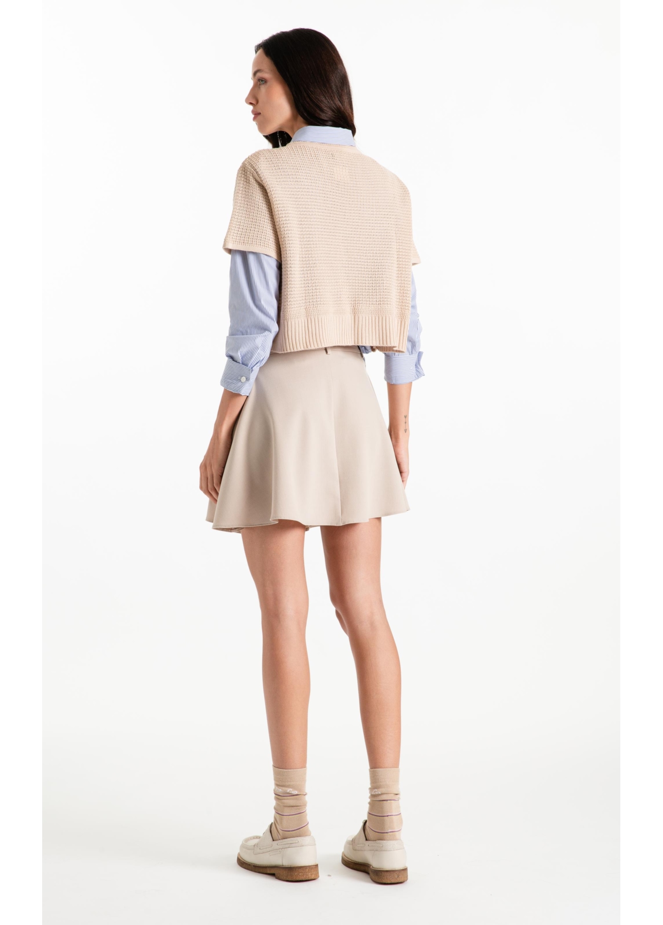 Blusa Tricot Blusa Knit Texture Areia