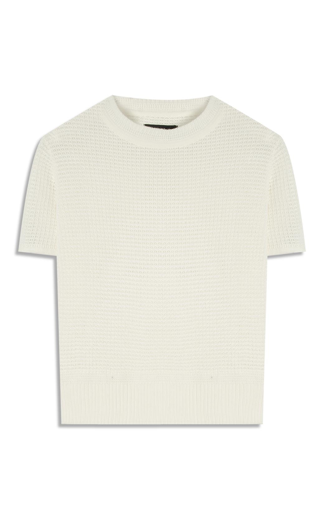 Blusa Tricot Blusa Knit Texture Off White
