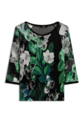 Blusa Tricot Garden Lace Raglan Verde Escuro