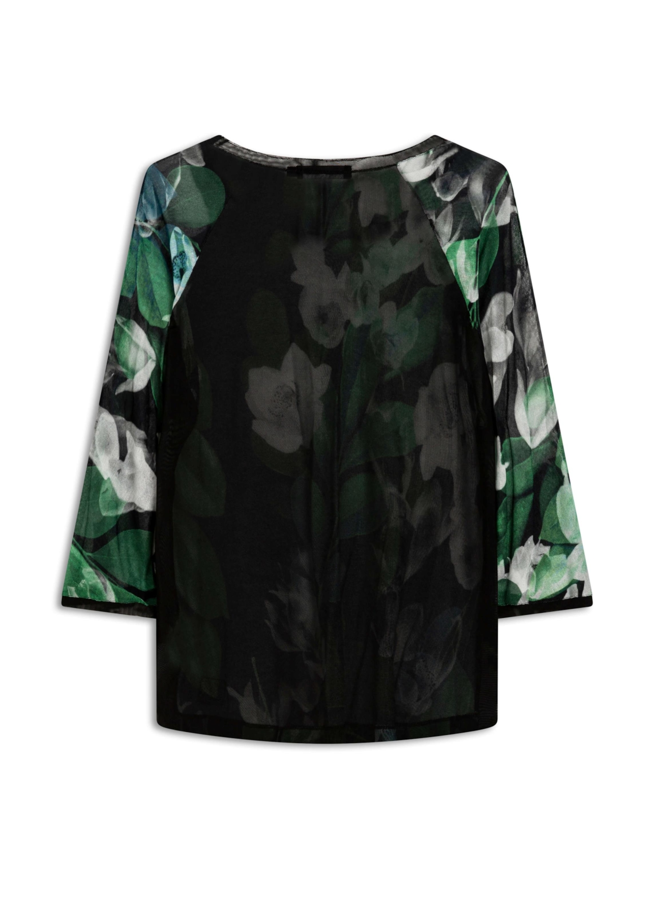 Blusa Tricot Garden Lace Raglan Verde Escuro