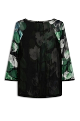 Blusa Tricot Garden Lace Raglan Verde Escuro
