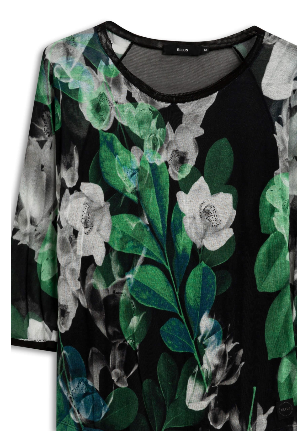 Blusa Tricot Garden Lace Raglan Verde Escuro